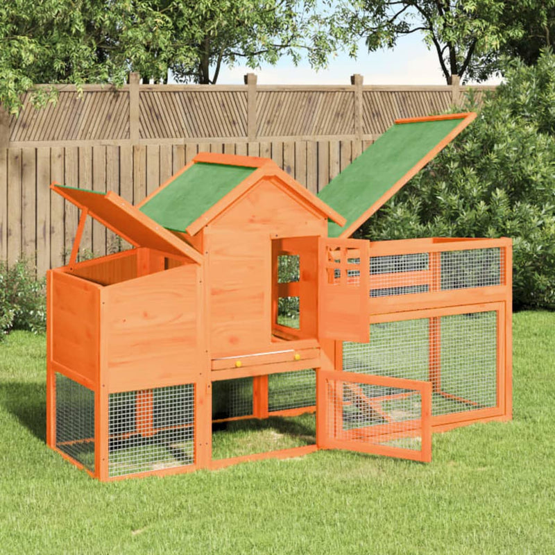 Vidaxl Chicken Coop 186.5x58.5x113 cm Pinna solido marrone