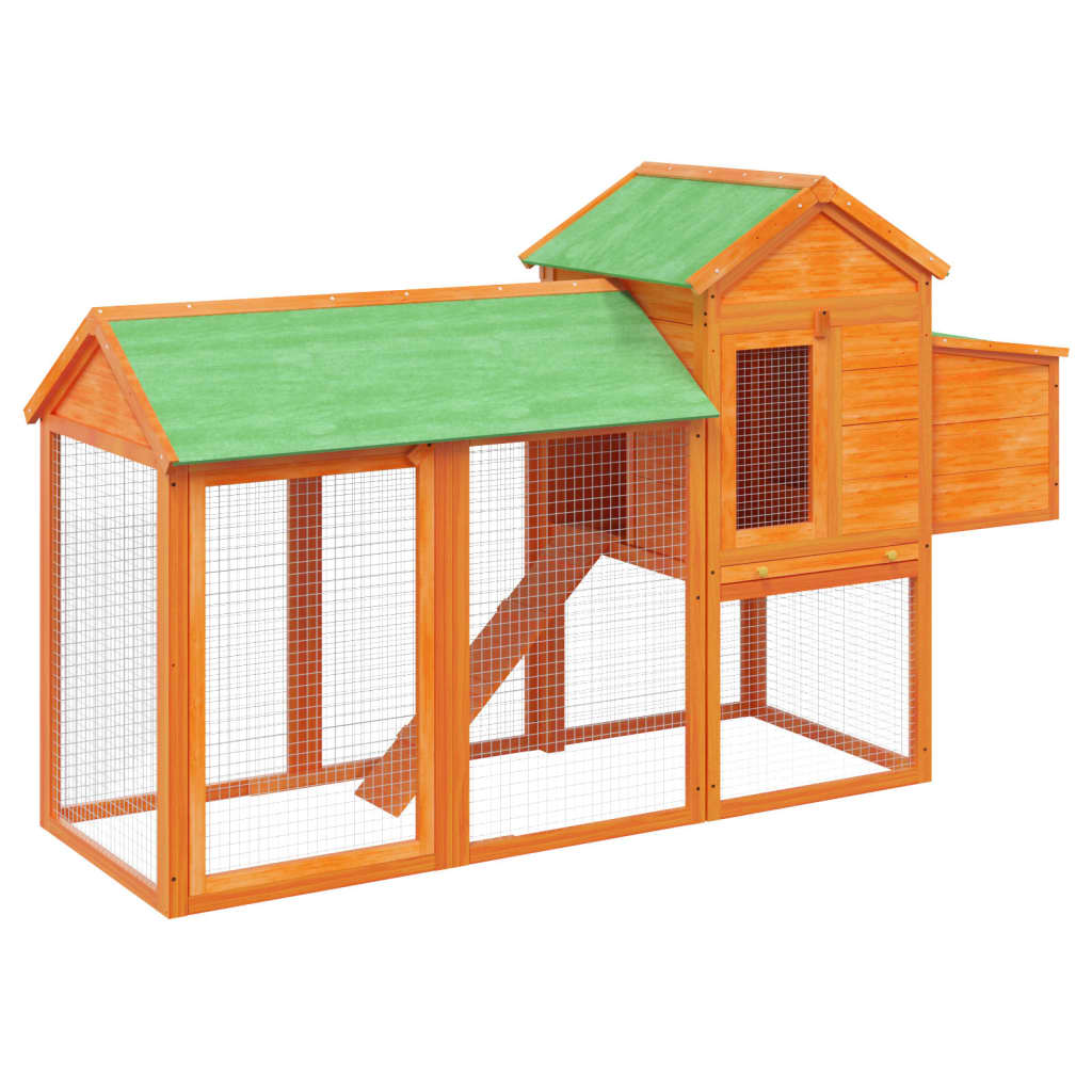 Vidaxl Chicken Coop 193x65x117 cm Pinino solido