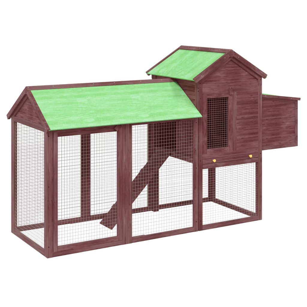 Vidaxl Chicken Coop 193x65x117 cm cilindro di mokka solido