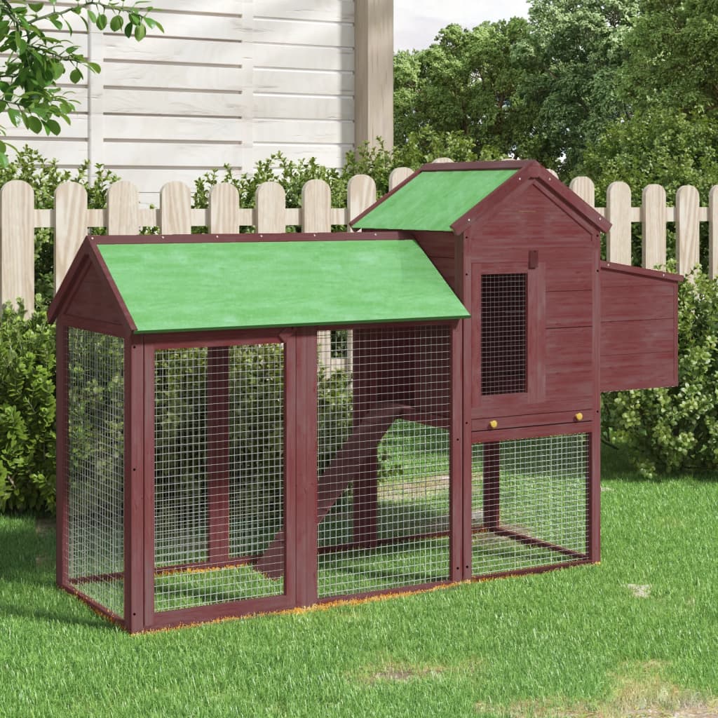 Vidaxl Chicken Coop 193x65x117 cm cilindro di mokka solido