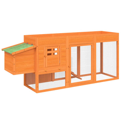 Vidaxl Chicken Coop 204x50x84 cm de pino sólido marrón