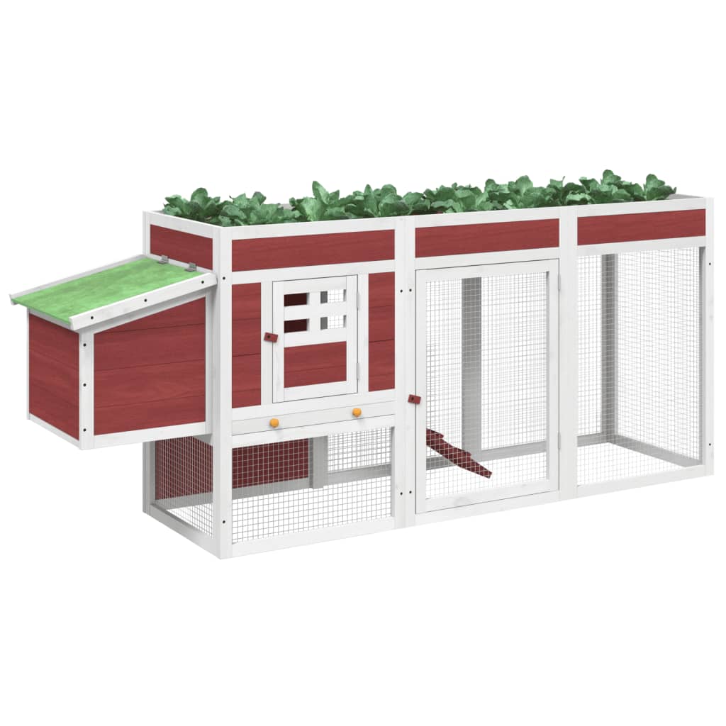 Vidaxl Chicken Coop 204x50x84 CM Pine Solid Mokkakleur