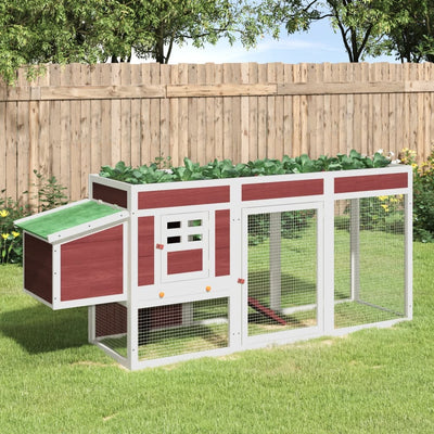 Vidaxl Chicken coop 204x50x84 cm Solid pine Mokkakakleur