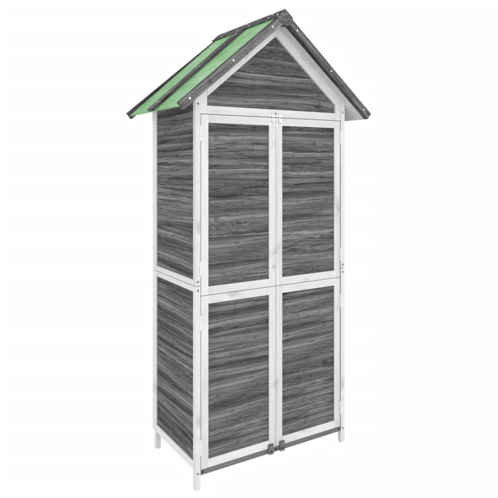 Vidaxl Garden Shed 89x52.5x175 cm de pino sólido gris