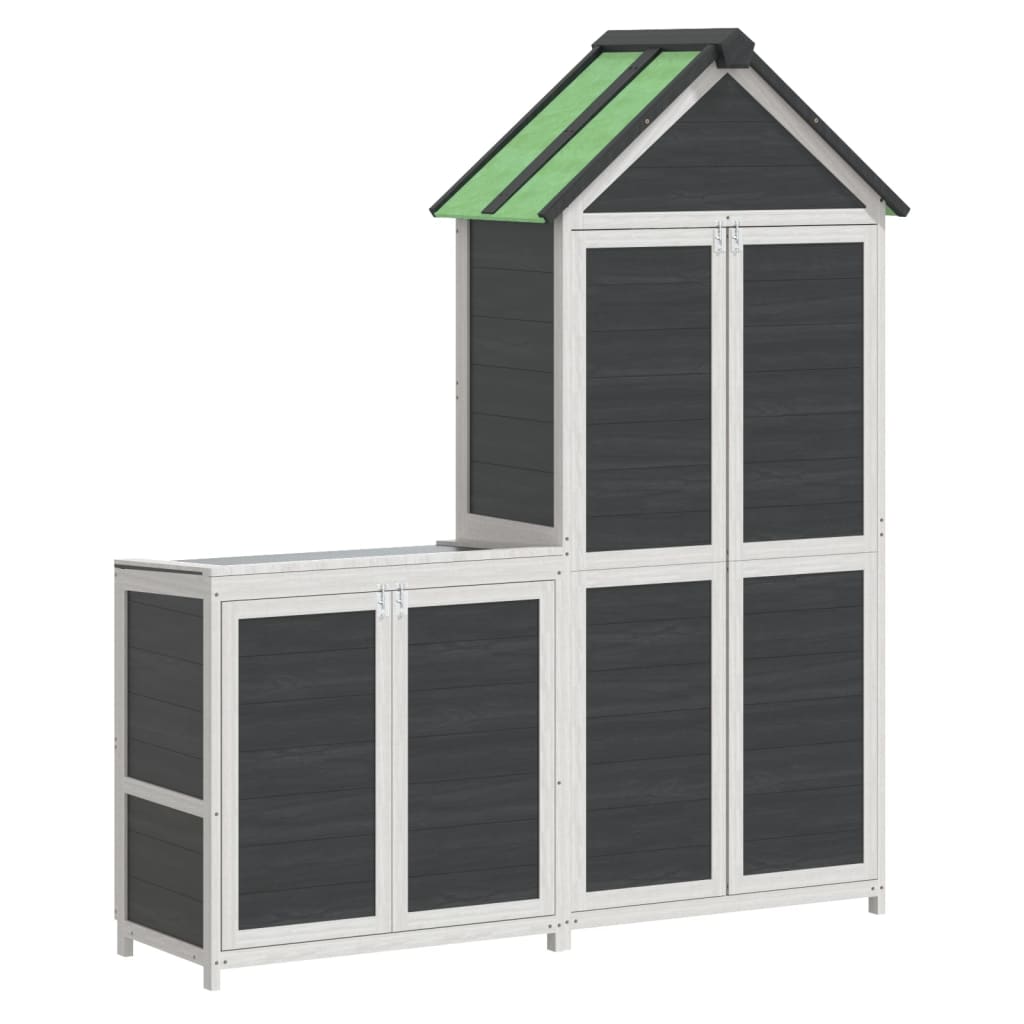 Vidaxl Garden Barn Juego de granero Solid Pine Gray