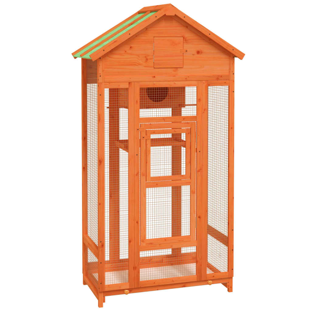 Vidaxl Aviary 91.5x53x170 cm Pine Pine Brown