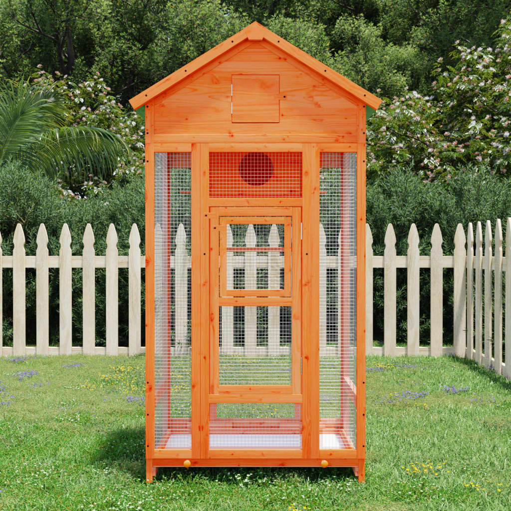 Vidaxl Aviary 91.5x53x170 cm Pine Pine Brown