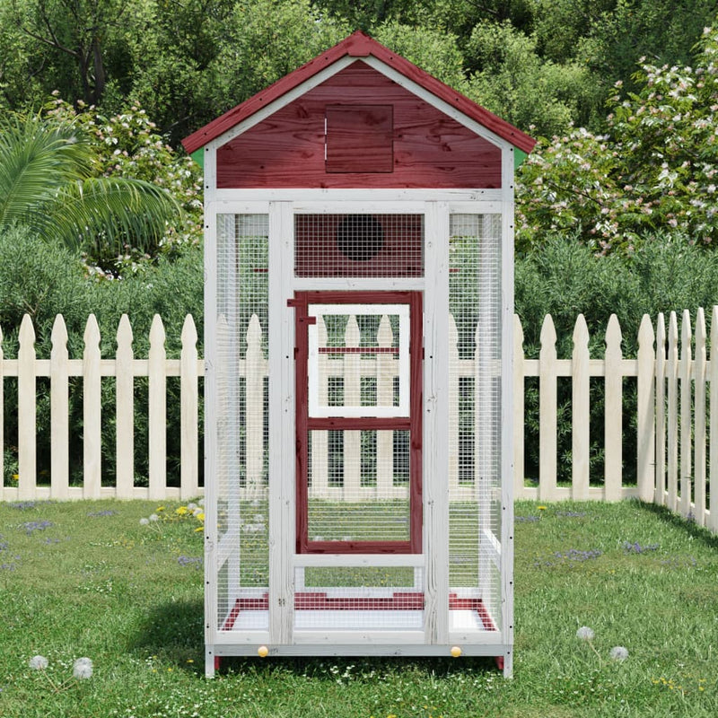Vidaxl Aviary 91.5x53x170 cm PinE solido Ragger -colorato