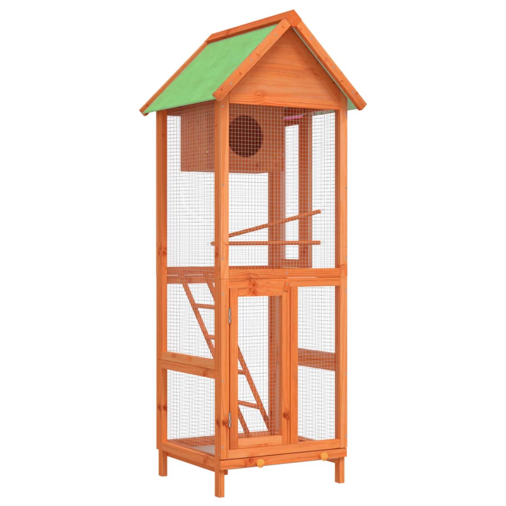 Vidaxl Aviary 60x58.5x160 cm Pinna solido marrone