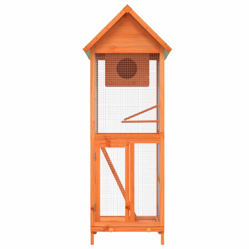 Vidaxl Aviary 60x58.5x160 cm Pinna solido marrone