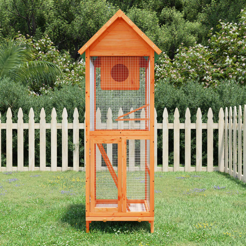 Vidaxl Aviary 60x58.5x160 cm Pinna solido marrone
