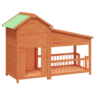 Vidaxl Dog Loft 143x60.5x109 cm de pino sólido marrón
