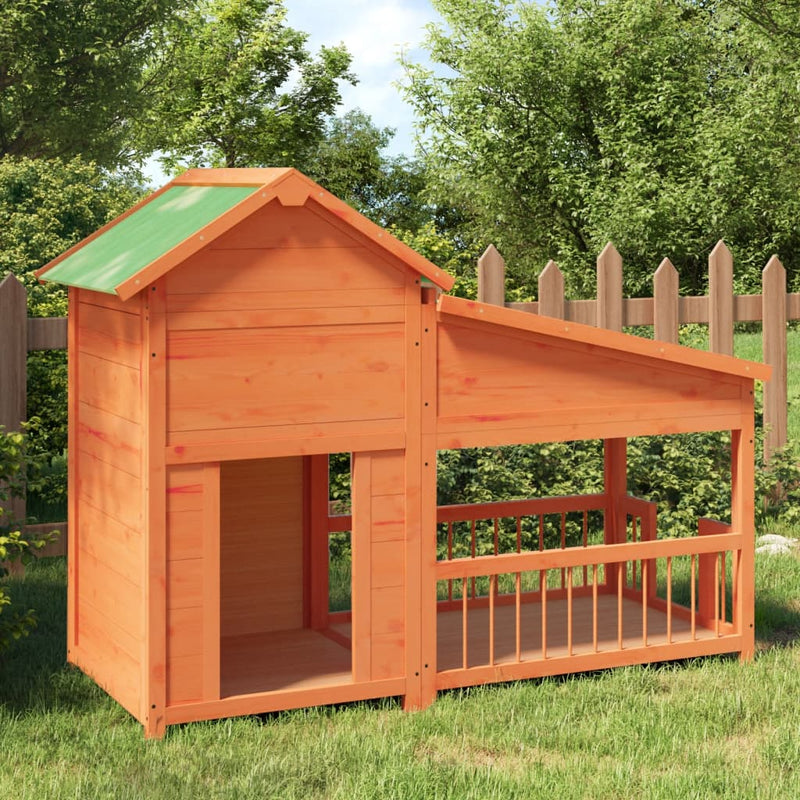 Vidaxl Dog Loft 143x60.5x109 cm Pinino solido Brown