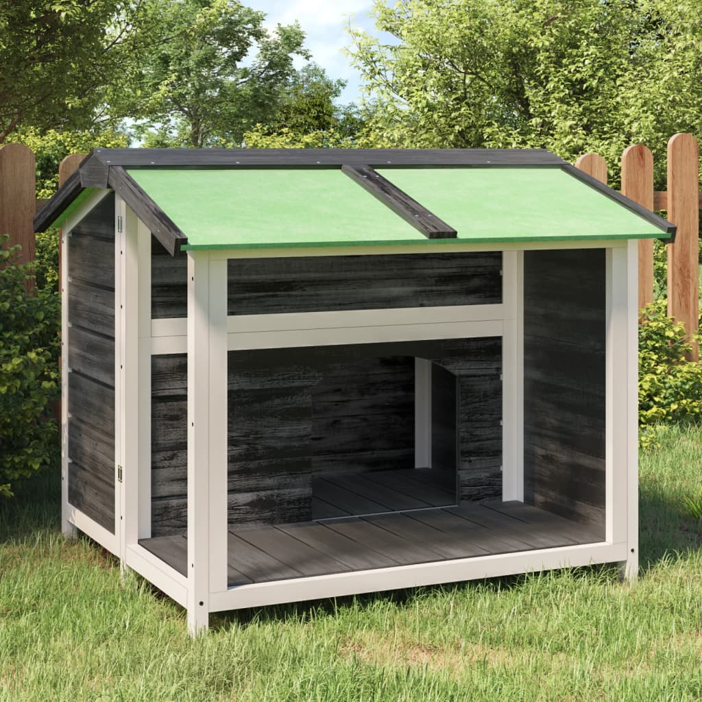 Vidaxl Dog Loft 96x87x80.5 cm Grigio a pino solido