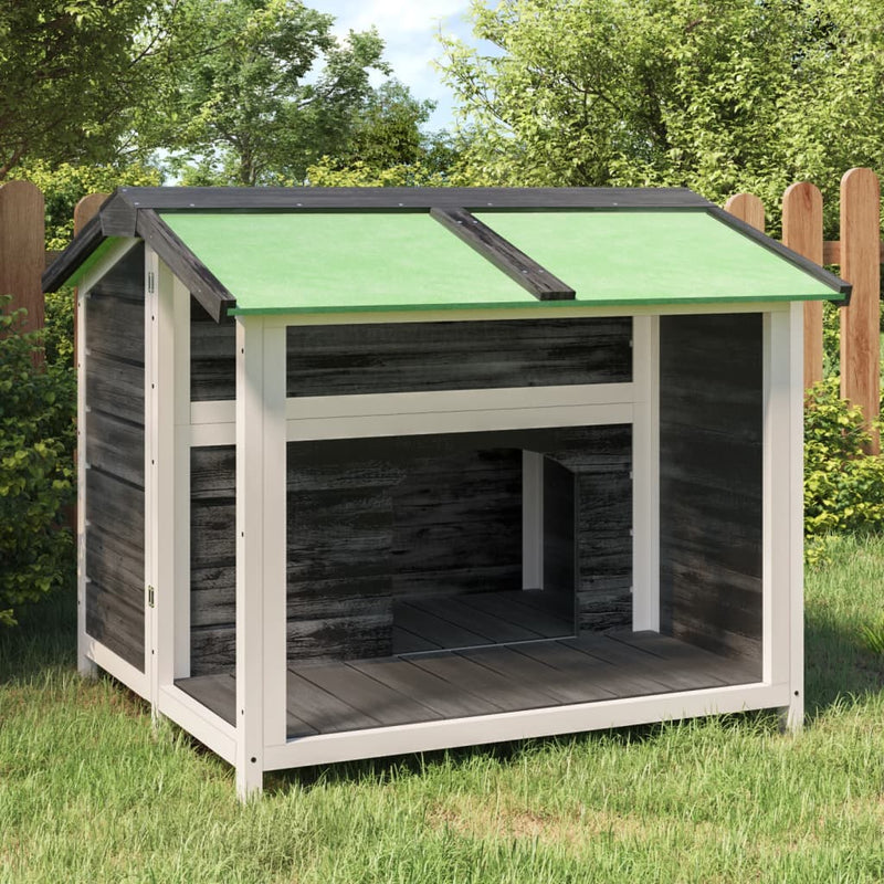 Vidaxl Dog Loft 96x87x80.5 cm Grigio a pino solido