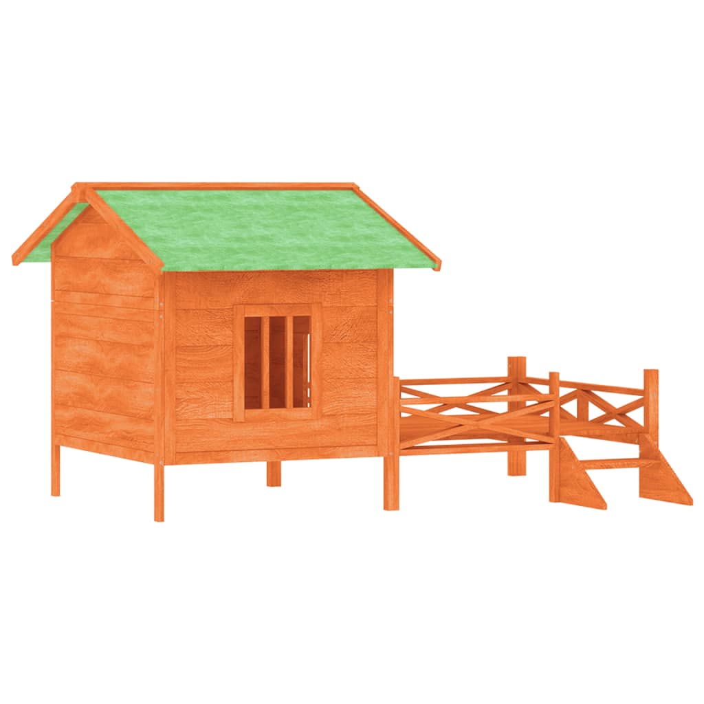 Vidaxl Dog Loft 159x120x88.5 cm Pino sólido marrón marrón