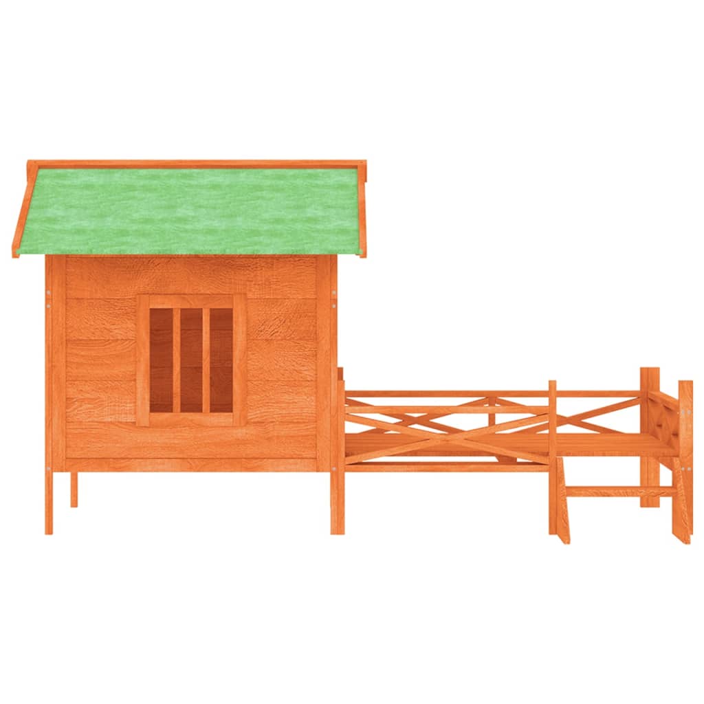 Vidaxl Dog Loft 159x120x88.5 cm Pino sólido marrón marrón