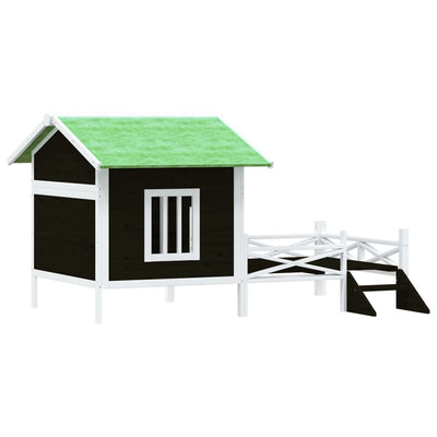 Vidaxl Dog Loft 159x120x88.5 cm Grigio pino solido