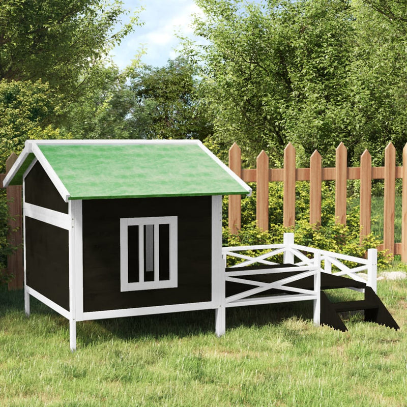 Vidaxl Dog Loft 159x120x88.5 cm Grigio pino solido