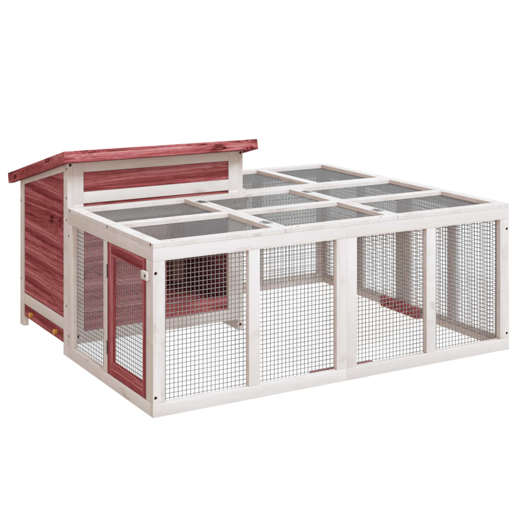 Vidaxl Rabbit Hutch 144x123x67,5 cm MOCHA di pino solido