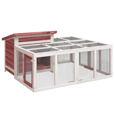 Vidaxl Conejo Hutch 144x123x67.5 cm de pino sólido mocha