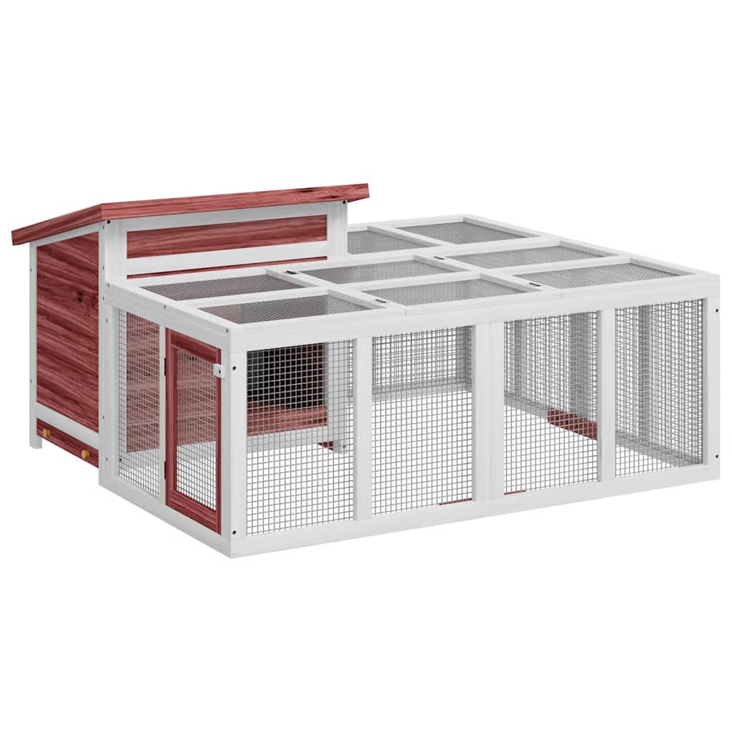 Vidaxl Rabbit Hutch 144x123x67,5 cm MOCHA di pino solido