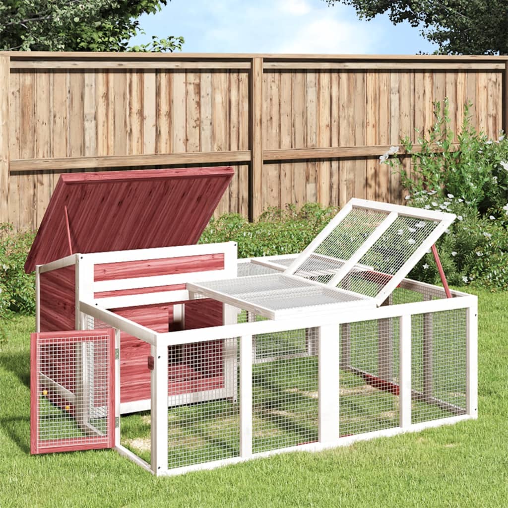 Vidaxl Rabbit Hutch 144x123x67,5 cm MOCHA di pino solido