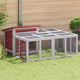 Vidaxl Conejo Hutch 144x123x67.5 cm de pino sólido mocha