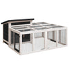 Vidaxl Rabbit Hutch 144x123x67,5 cm Grigio a pino solido