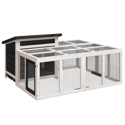 Vidaxl Conejo Hutch 144x123x67.5 cm de pino sólido