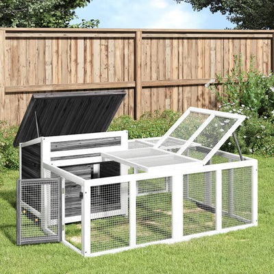 Vidaxl Conejo Hutch 144x123x67.5 cm de pino sólido