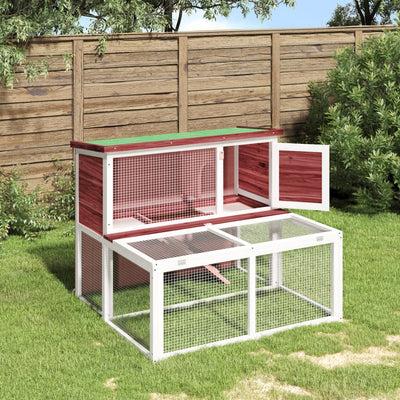 VidaXL Rabbit hutch 102x90x84.5 cm solid pine mugger -colored