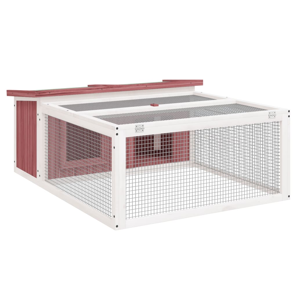 Conejera vidaxxl 117,5x97x47,5 cm madera maciza de pino color moca