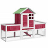 Vidaxl Rabbit Hutch 170x63x113 cm de pino sólido rojo
