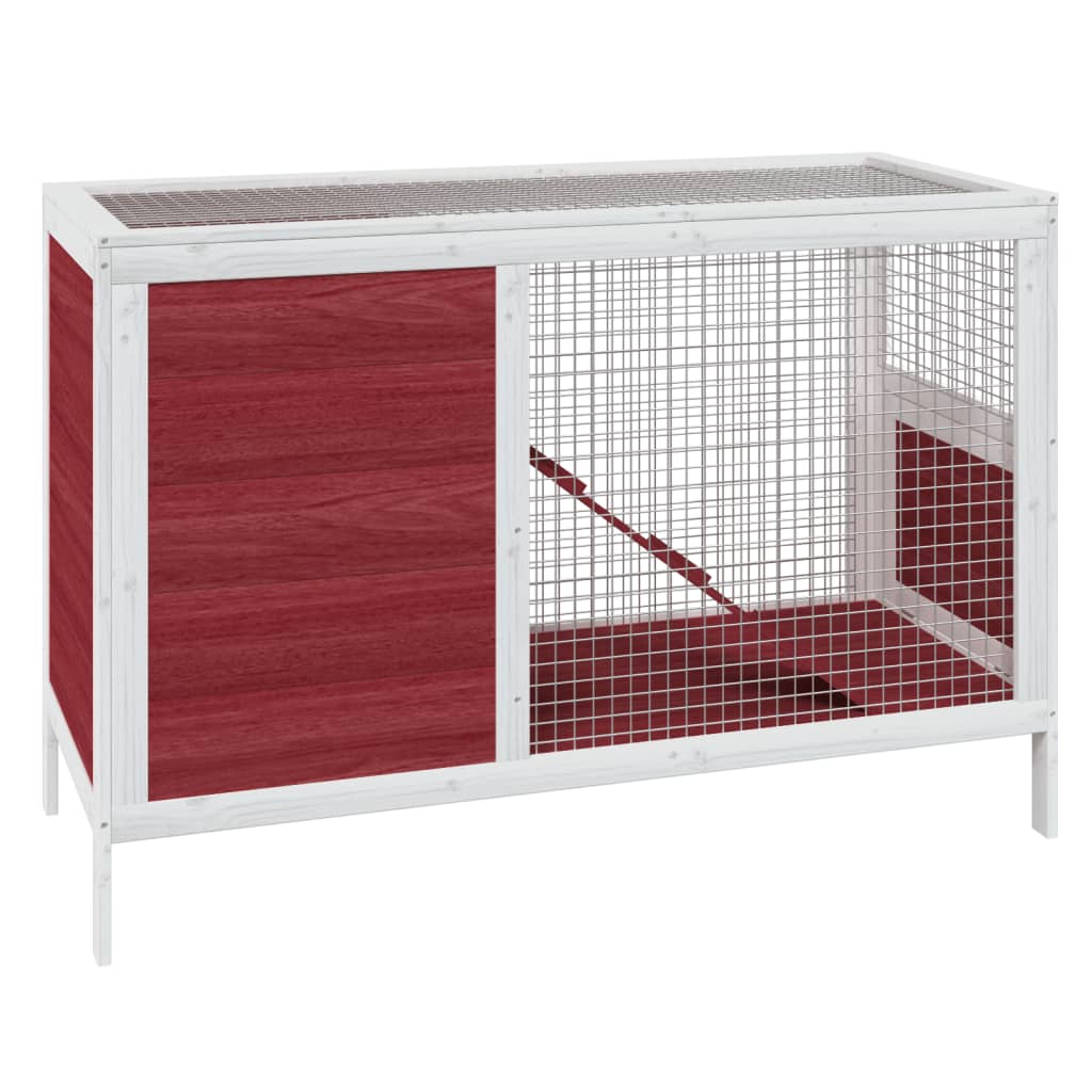Vidaxl Conejo Hutch 103x44x69.5 cm de pino sólido -Colorado