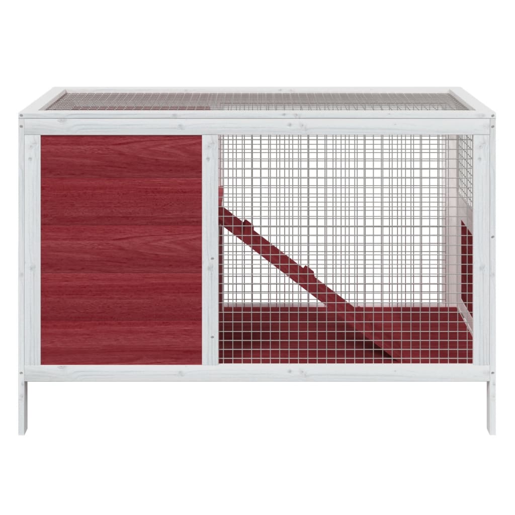 Vidaxl Conejo Hutch 103x44x69.5 cm de pino sólido -Colorado