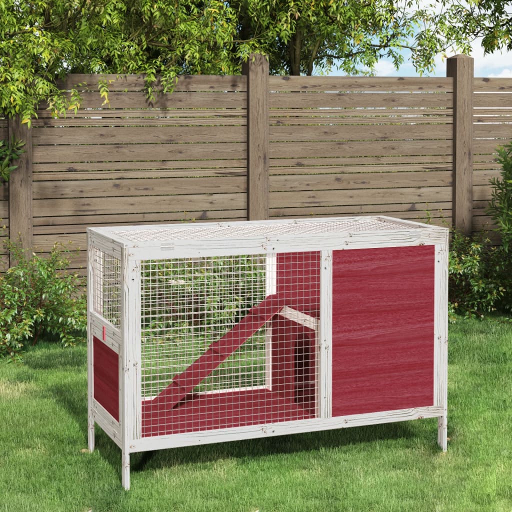 Vidaxl Conejo Hutch 103x44x69.5 cm de pino sólido -Colorado