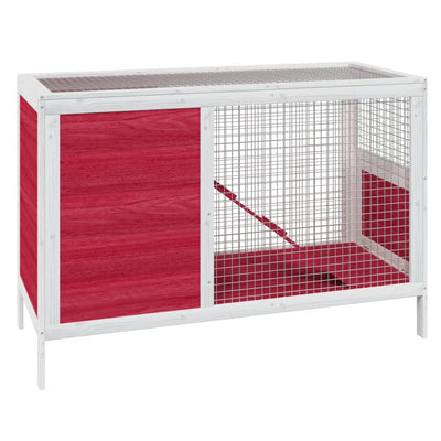Vidaxl Rabbit Hutch 103x44x69.5 cm de pino sólido rojo