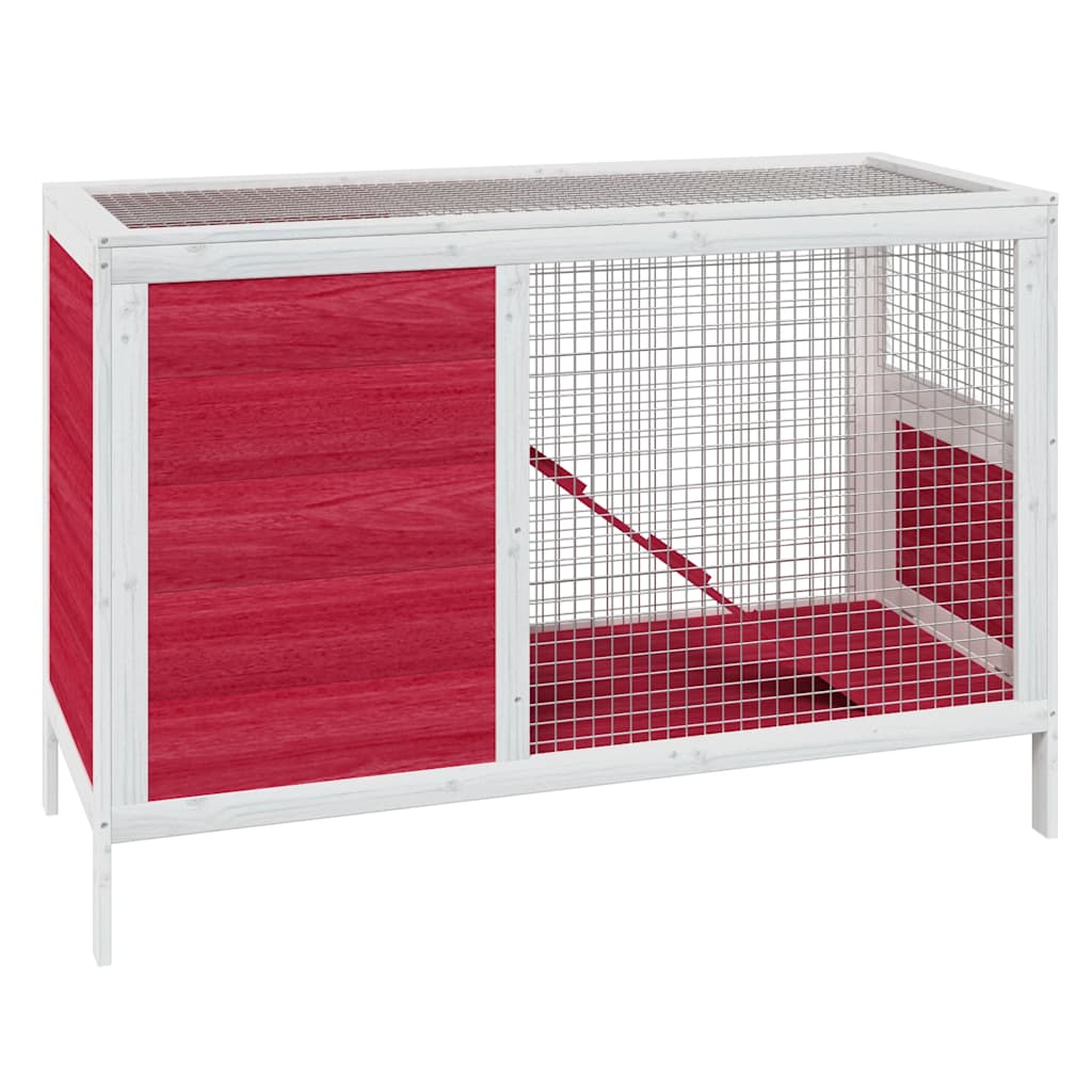 Vidaxl coniglio Hutch 103x44x69,5 cm rosso pino rosso