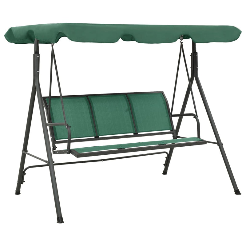Vidaxl Swing Bench 170 cm Testileen e verde in acciaio