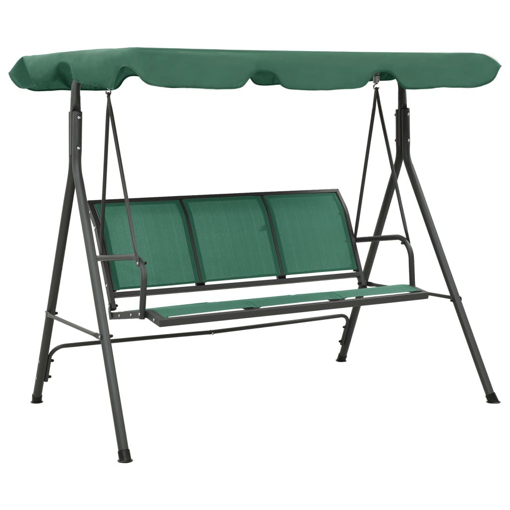 Vidaxl Swing Bench 170 cm Testileen e verde in acciaio