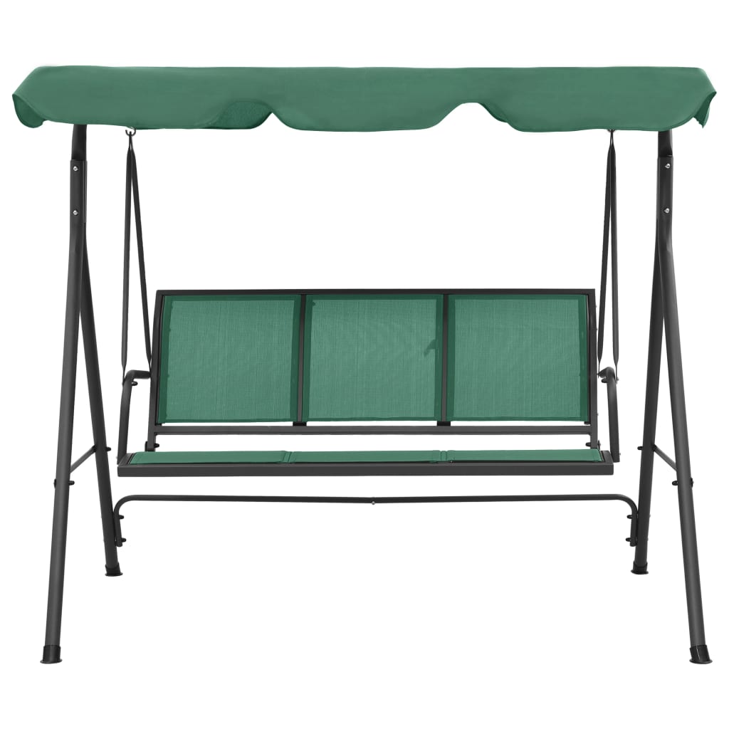 Vidaxl Swing Bench 170 cm Testileen e verde in acciaio