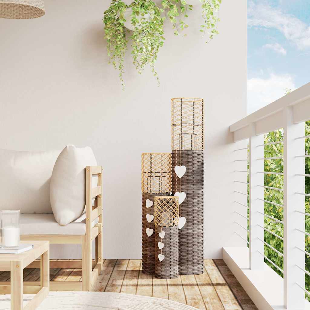 Vidaxl Candelas 3 St Wicker Gray