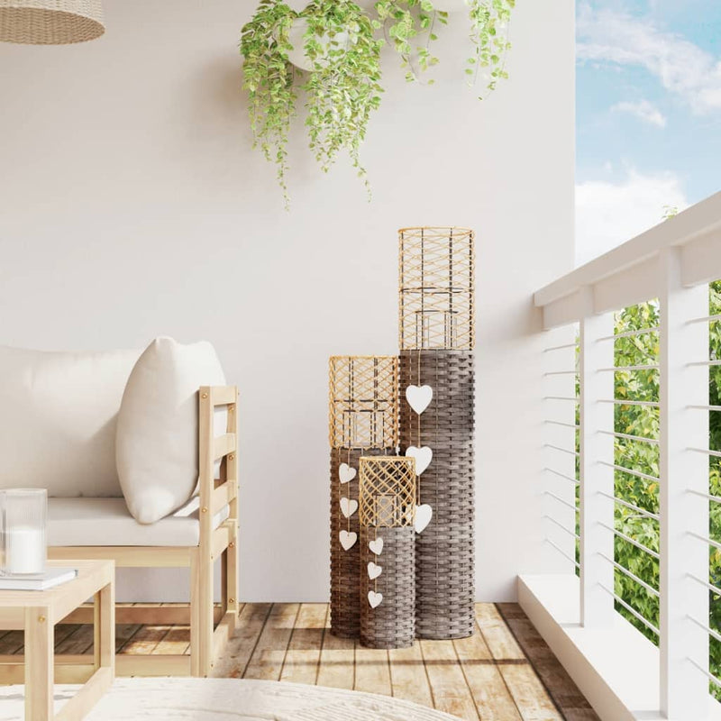 Vidaxl Candelas 3 St Wicker Gray