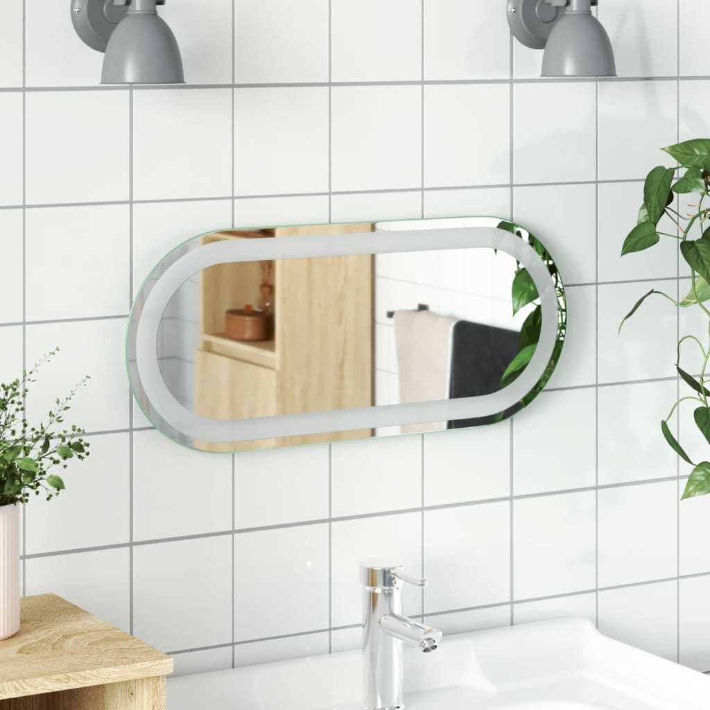 Vidaxl Specchio da bagno LED ovale 60x25 cm