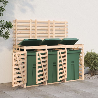Vidaxl Almacenador de contenedores Triple Solid Pine