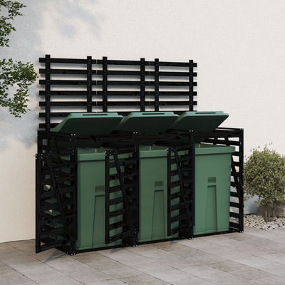 Stoccaggio del contenitore Vidaxl triplo pino nero