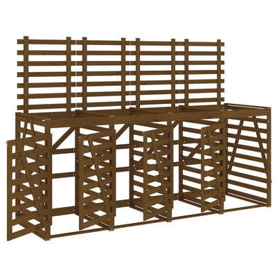 VIDAXL Container Storage a quattro tempi di pino solido marrone