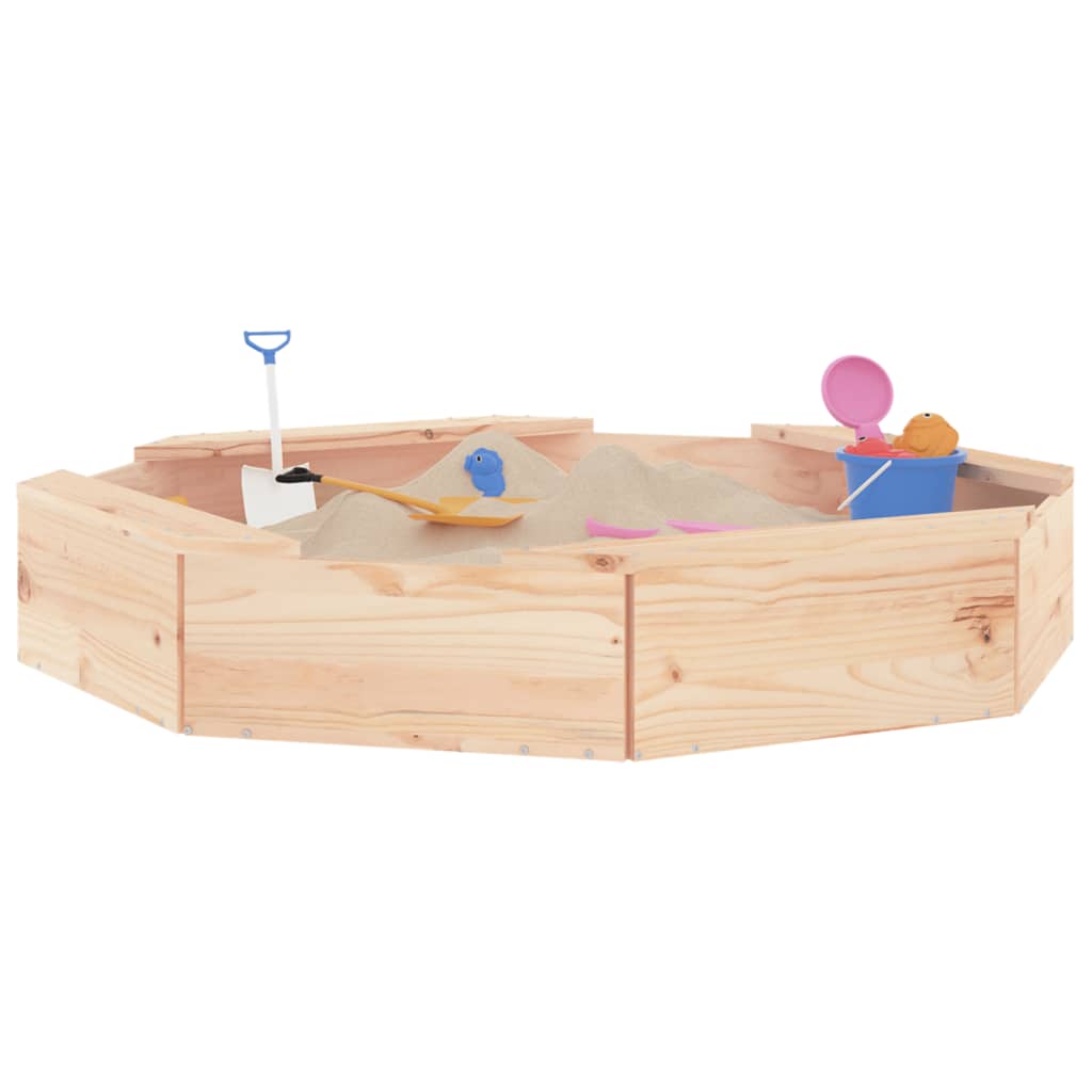 Vidaxl Sandpit con panchine pino solido ottagonale