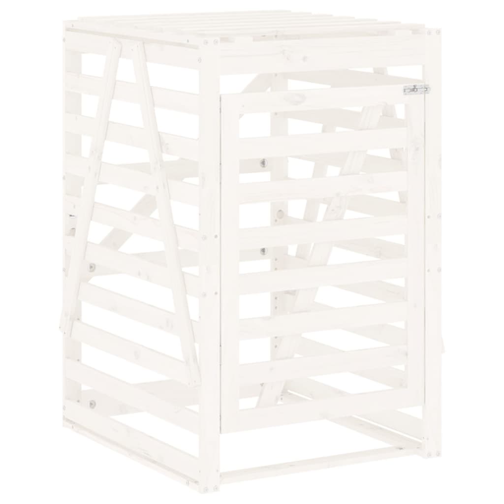 Almacenamiento de contenedores de Vidaxl 84x90x128.5 cm Pino sólido blanco blanco